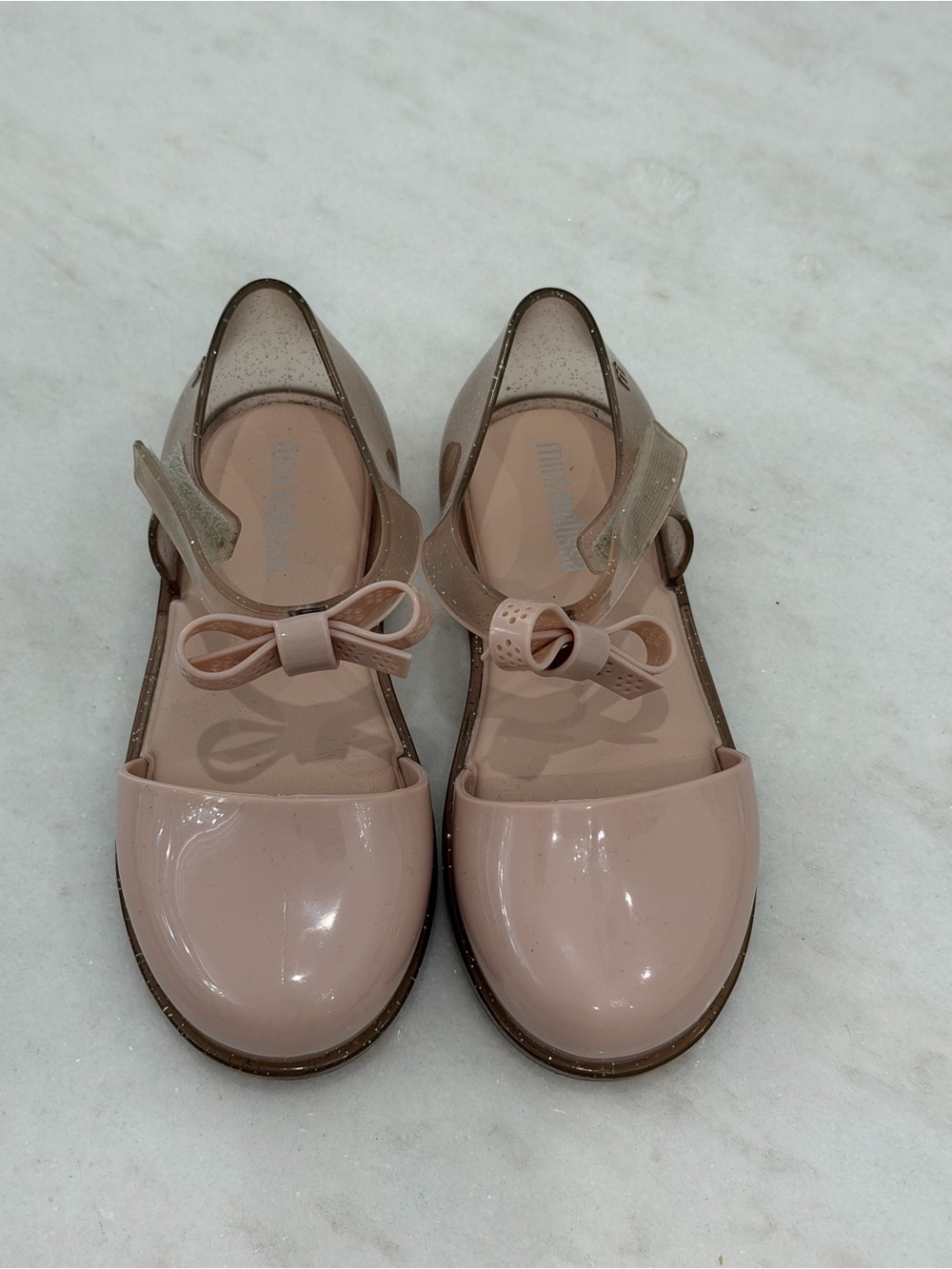 Pink Patent Bow Strap Flats